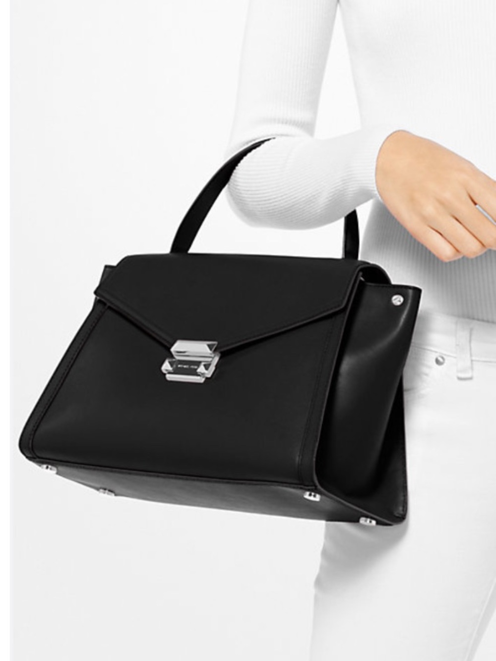 Michael Kors Whitney Large Top-Handle Leather Satchel